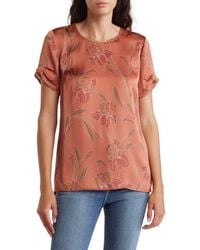 DR2 by Daniel Rainn - Pinched Sleeve Satin High/Low Top - Lyst