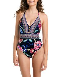 La Blanca - Midnight Plunge One-Piece Swimsuit - Lyst