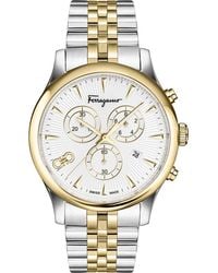 Ferragamo - Duo Chronograph Two-Tone Bracelet Watch, 42Mm - Lyst