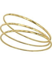 Adornia - Hammered Gold-Plated Bangle Bracelets - Lyst