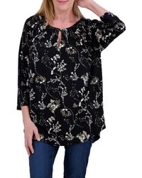 Lucky Brand - Floral Raglan Sleeve Top - Lyst
