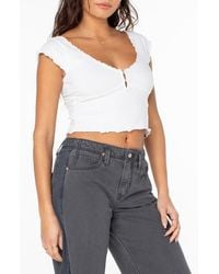 Roxy - Moonglow Stretch Cotton Crop Top - Lyst