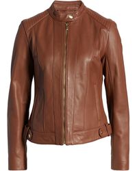 cole haan leather coat