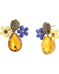 Kurt Geiger - Eagle's Head Crystal Flower Stud Earrings - Lyst