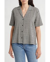 Melrose and Market - Crinkle Plaid Camp Shirt - Lyst