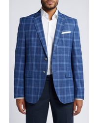 BOSS - Hutson Slim Fit Plaid Wool & Silk Blend Sport Coat - Lyst