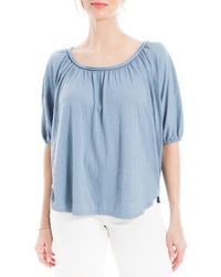Max Studio - Textured Knit Bubble Sleeve Knit Top - Lyst