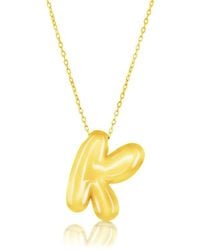 Simona - Bubble Initial Pendant Necklace - Lyst