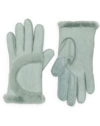 UGG - Genuine Shearling Exposed Curve Seam Gloves - Lyst