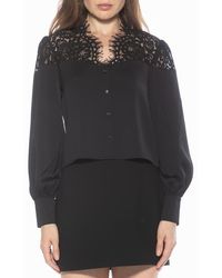 Alexia Admor - Bryne Lace Trim Top - Lyst