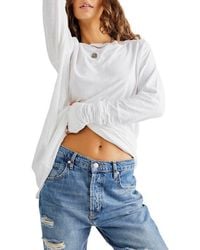 Free People - Arden Tee At Free People In Optic White, Size: Xs - Lyst
