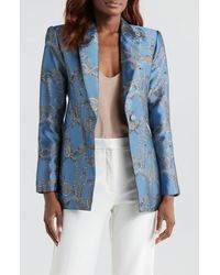 L'Agence - Sheila Structured Satin Blazer - Lyst