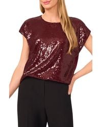 Halogen® - Sequin Cap Sleeve Top - Lyst