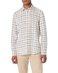 Bugatchi - Julian Shaped Fit Plaid Linen Button-Up Shirt - Lyst
