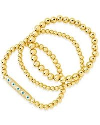 Sterling Forever - Set Of 3 Cubic Zirconia & Enamel Evil Eye Chain Bracelets - Lyst