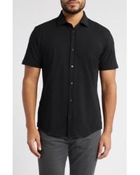 BOSS - Roan Knit Short Sleeve Button-Up - Lyst