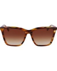 Longchamp - Le Pliage 56Mm Gradient Rectangular Sunglasses - Lyst