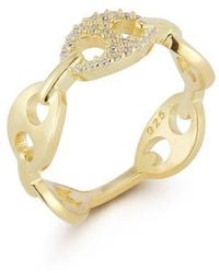 Glaze Jewelry - Cubic Zirconia Mariner Chain Ring - Lyst