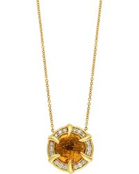 Bony Levy - Iris 18k Yellow Gold Citrine & Diamond Pendant Necklace - Lyst