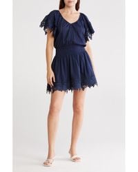 Ramy Brook - Jacy Lace Trim Short Sleeve Dress - Lyst