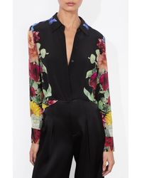 Alice + Olivia - Brady Button Front Blouse - Lyst