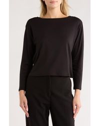 Theory Boat Neck Top in Black | Lyst