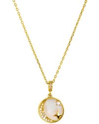 Savvy Cie Jewels - Mother-Of-Pearl & Cubic Zirconia Pendant Necklace - Lyst