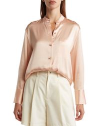 Vince - Relaxed Band Collar Button-up Shirt - Lyst