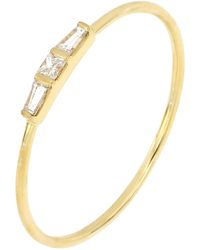 Bony Levy - Gatsby 18k Yellow Gold Diamond Three Stone Stackable Ring - Lyst