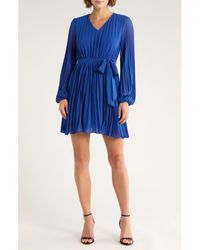 Sam Edelman - Pleat Long Sleeve Minidress - Lyst