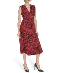 Tommy Hilfiger - Floral Chiffon Midi Dress - Lyst