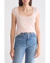 Melrose and Market - Cap Sleeve Cotton Blend T-shirt - Lyst