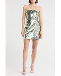Alice + Olivia - Velia Disc Sequin Strapless Minidress - Lyst