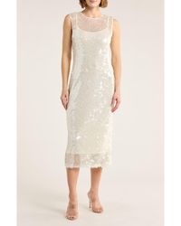 Wayf - Sleeveless Sequin Midi Dress - Lyst