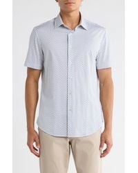 Bugatchi - Miles Short Sleeve 8-Way Stretch Ooohcotton Button-Up Shirt - Lyst