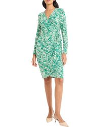 Maggy London - Print Long Sleeve Wrap Dress - Lyst