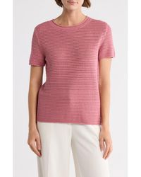 Bobeau - Cotton Short Sleeve Sweater - Lyst