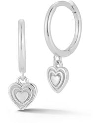 Glaze Jewelry - Sterling Heart Huggie Hoop Earrings - Lyst