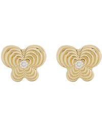 Bony Levy Petite Butterfly Single Diamond Stud Earrings - White