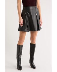 DKNY - Faux Leather Front Zip Miniskirt - Lyst