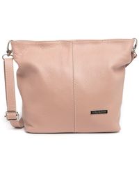 Luisa Vannini Uisa Vannini Pebbled Leather Shoulder Bag In Rosa At Nordstrom Rack - Pink