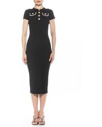 Alexia Admor - Rhys Crewneck Knit Sheath Midi Dress - Lyst