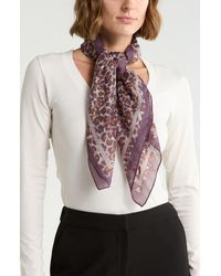 Steve Madden - Leopard Print Square Scarf - Lyst