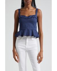 Veronica Beard - Carnegie Cotton Blend Peplum Top - Lyst