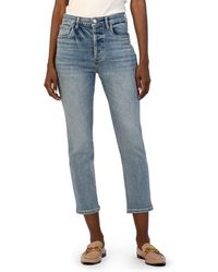 Kut From The Kloth - Elizabeth High Waist Crop Straight Leg Jeans - Lyst