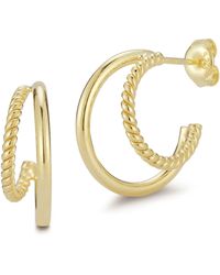 Glaze Jewelry - 14k Gold Vermeil Double Band Hoop Earrings - Lyst