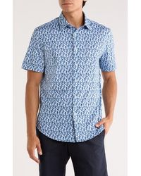Bugatchi - Miles Ooohcotton Short Sleeve Button-Up Shirt - Lyst