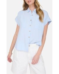Blu Pepper - Solid Short Sleeve Button-Up Shirt - Lyst