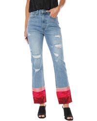Juicy Couture - Floral Print Straight Leg Jeans - Lyst