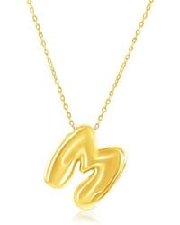 Simona - Bubble Initial Pendant Necklace - Lyst